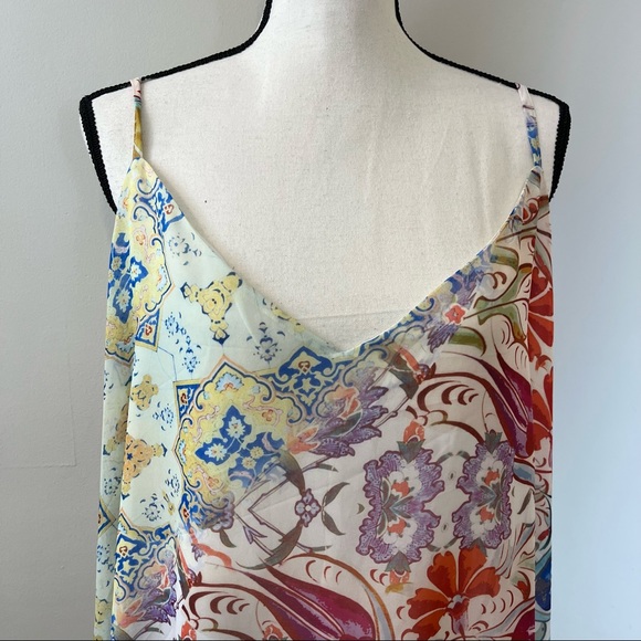 City Chic Zambia Ivory Multicolor Print V-Neck Spaghetti Strap Dress NWT - Picture 6 of 11